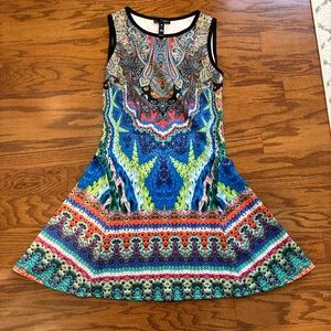 Aqua Vibrant Paisley Patterned Dress